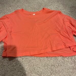 Lulu lemon All Yours cropped tee coral